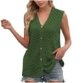 thumbnail image 1 of Posijego Sweater Vest for Women Sleeveless Summer V Neck Button down Shirts Crochet Knit Tank Tops, 1 of 7