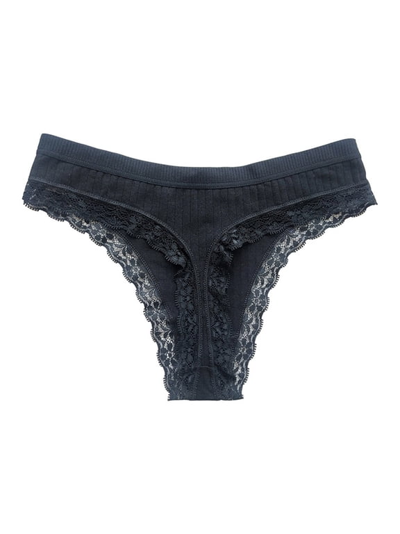 T Back Thongs for Women Floral Lace High Waisted Thong Panties Ladies G-String Comfort Underwear