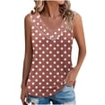 thumbnail image 1 of Posijego Tank Tops for Women Polka Dot Printed Ruffle V Neck Sleeveless Shirts Summer Clothes, 1 of 6