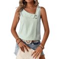 thumbnail image 1 of Posijego Tank Tops for Women Striped Sleeveless Dressy Casual Blouses Women V Neck Loose Business Office Tank Shirts, 1 of 4