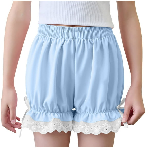 Posijego Teen Girls Bloomers Shorts Elastic Waist Shorts Summer Bottom Shorts for Under Dress 4-17 Years