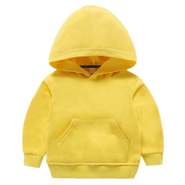 Posijego Toddler Baby Boys Girls Cotton Hoodie Sweatshirt Solid Color Long Sleeve Pullover Soft Casual Top