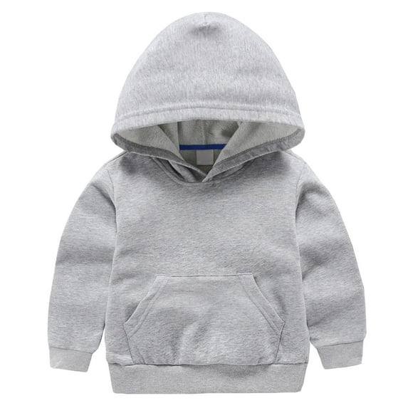 Posijego Toddler Baby Boys Girls Cotton Hoodie Sweatshirt Solid Color Long Sleeve Pullover Soft Casual Top