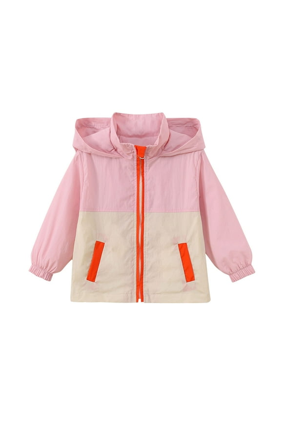 Toddler Baby Boys Girls Jackets Casual Hooded Zip up Spring Coat Lightweight Outerwear with Pockets