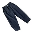 thumbnail image 1 of Posijego Toddler Baby Boys Pants Solid Color Cotton Elastic Waist Trouser Casual Long Pants with Pockets, 1 of 3