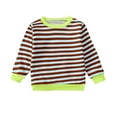 thumbnail image 1 of Posijego Toddler Baby Cotton Sweatshirts Striped Color Block Round Neck Pullover Shirts Casual Loose Tops, 1 of 2