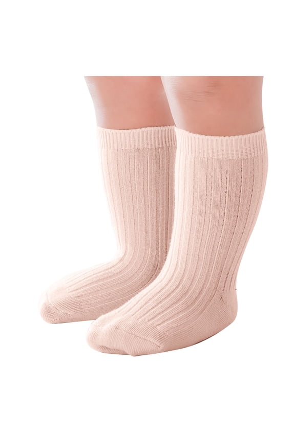 Toddler Baby Crew Socks for Boys Girls School Uniform Socks Solid Color Comfortable Soft Kids Cotton Socks
