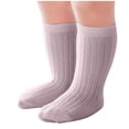 thumbnail image 1 of Posijego Toddler Baby Crew Socks for Boys Girls School Uniform Socks Solid Color Comfortable Soft Kids Cotton Socks, 1 of 4