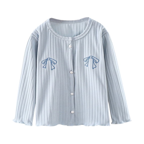 Posijego Toddler Baby Girls Cardigan Lightweight Long Sleeve Open Front Button Casual Tops Spring Fall Clothes
