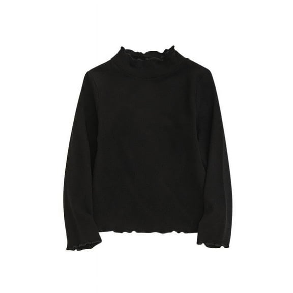 Posijego Toddler Baby Girls Mock Turtleneck Long Sleeve Blouses Little Girl Solid Color Basic Tee Tops