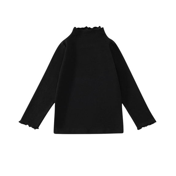 Posijego Toddler Baby Girls Mock Turtleneck Long Sleeve Blouses Little Girl Solid Color Basic Tee Tops