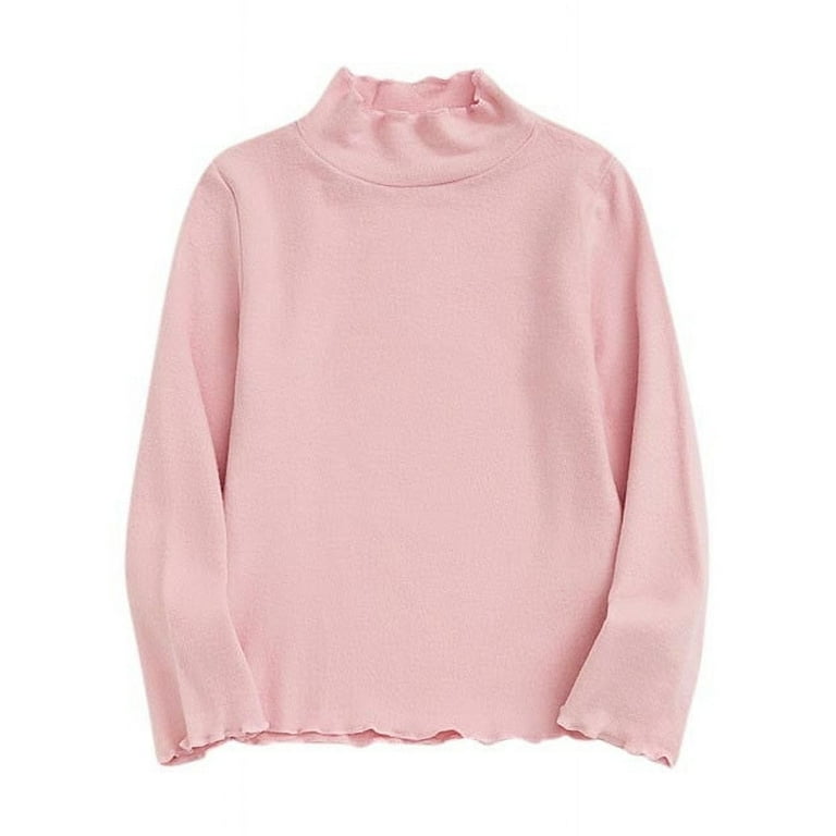 Posijego Toddler Baby Girls Mock Turtleneck Long Sleeve Blouses