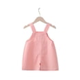 thumbnail image 1 of Posijego Toddler Baby Girls Overalls Shorts Cotton Romper Suspender Jumpsuits Kids Infant Girls Solid Color Summer Outfits, 1 of 5
