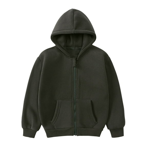 Posijego Toddler Boys Girls Full Zip Hoodies Cotton Athletic Sweatshirts Kids Child Hooded Sweatshirt Outerwear