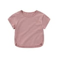 thumbnail image 1 of Posijego Toddler Cotton Short Sleeve Shirts Plain Basic Tee Tops Kids Boys Girls Summer T-Shirts Solid Color, 1 of 7