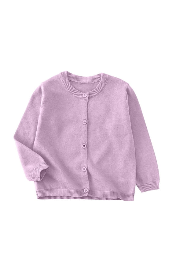 Toddler Girls Boys Cardigans School Uniform Sweater Kids Knit Long Sleeve Open Front Outerwear