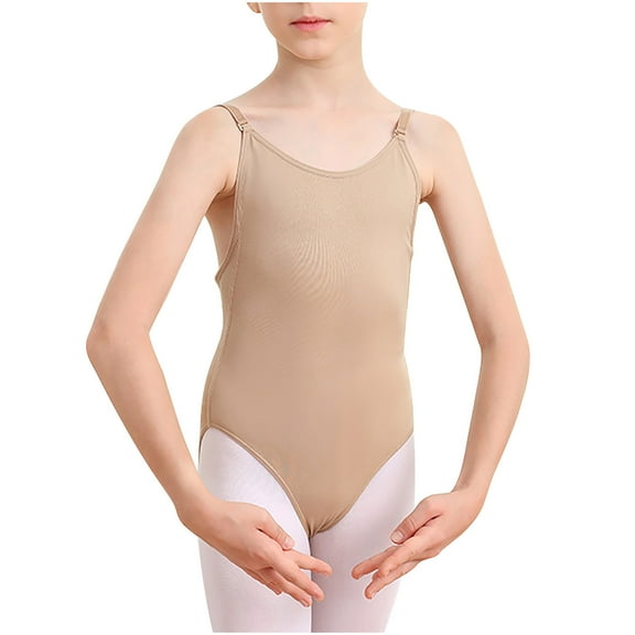 Posijego Toddler Girls Camisole Leotards Bodysuits Gymnastics Adjustable Spaghetti Strap One-Piece Dancewear