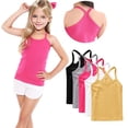 thumbnail image 1 of Posijego Toddler Girls Camisole Tops 5 Pack Spaghetti Straps Basic Tee Cotton Undershirts Dance Athletic Casual Tanks, 1 of 8