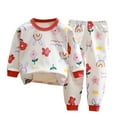 thumbnail image 1 of Posijego Toddler Girls Clothes Sets Crew Neck Floral Long Sleeve Shirt Cute Pants Set 2 Piece Fall Winter Outfits, 1 of 4