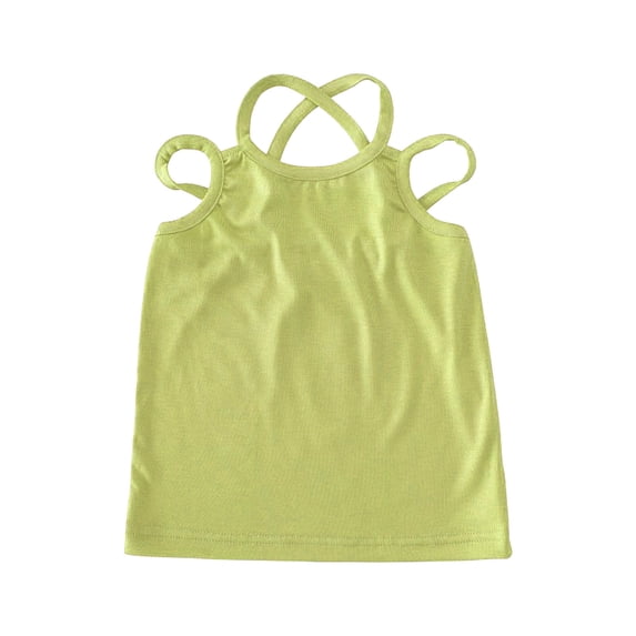 Posijego Toddler Girls Cotton Tank Tops Racerback Backless Sleeveless Camisoles Dance Tank Tops for Little Girls