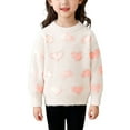 thumbnail image 1 of Posijego Toddler Girls Heart Sweater Crew Neck Long Sleeve Knit Pullover Little Girl Soft Stretch Sweaters, 1 of 7