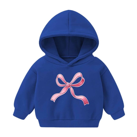 Posijego Toddler Girls Hoodies Bow Print Sweatshirt Spring Long Sleeve Pullover Lightweight Tops for Little Girls