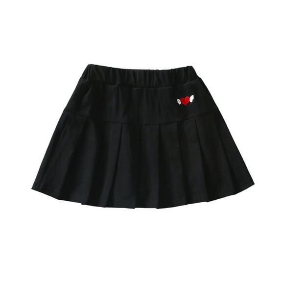 Posijego Toddler Girls Pleated Skirts Elastic Waist Flared Mini Skirt Little Girl School Uniform Skirt Size 3-9t