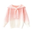 thumbnail image 1 of Posijego Toddler Girls Plush Sweaters Tie Front Cute Long Sleeve Knit Pullover Sweater Little Girl Spring Tops, 1 of 7