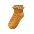 thumbnail image 1 of Posijego Toddler Girls Ruffle Socks School Uniform Dress Socks Little Girl Lace Turn Cuff Crew Socks Princess Socks, 1 of 2