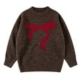 thumbnail image 1 of Posijego Toddler Girls Sweaters Bow Printed Long Sleeve Crew Neck Knit Pullover Sweater for Little Girls Warm Sweaters, 1 of 4