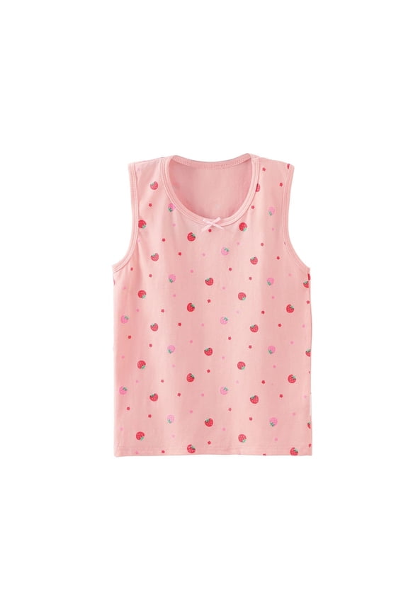 Toddler Girls Tank Tops Cotton Tank Tee Little Girl Round Neck Sleeveless Summer Casual Undershirts