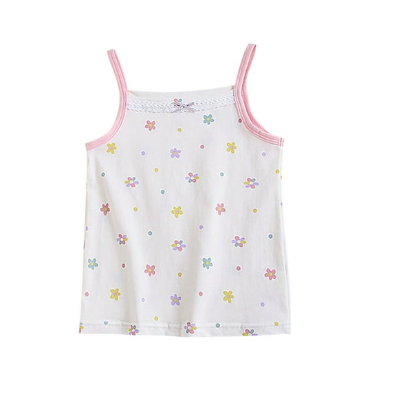 Posijego Toddler Girls Tank Tops Floral Printed Camisole Little Girl Cute Cami Tops Casual Summer Tank Shirts