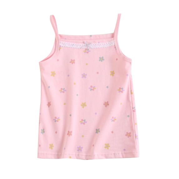 Posijego Toddler Girls Tank Tops Floral Printed Camisole Little Girl Cute Cami Tops Casual Summer Tank Shirts