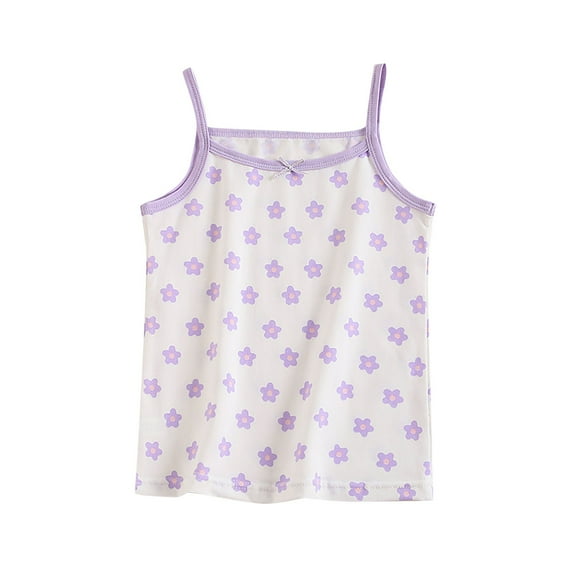 Posijego Toddler Girls Tank Tops Floral Printed Camisole Little Girl Cute Cami Tops Casual Summer Tank Shirts