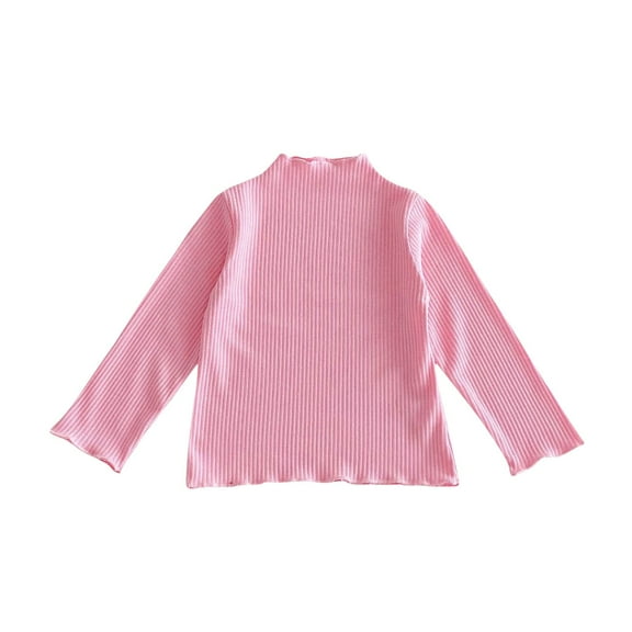 Posijego Toddler Kids Baby Girls Ribbed Long Sleeve Shirt Mock Turtleneck Basic Tee Top Little Girl Fall Winter