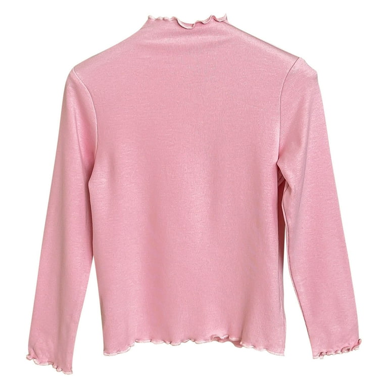 Posijego Toddler Kids Baby Girls Ribbed Long Sleeve Shirt Mock