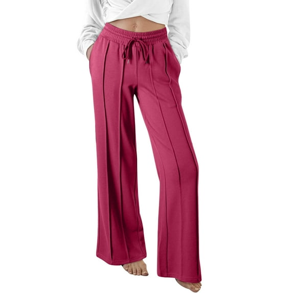 Posijego Track Pants for Women Drawstring High Waisted Casual Pants Women's Athletic Jogger Sweatpants