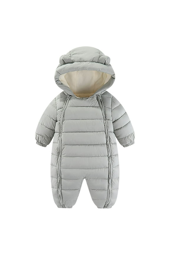 Unisex Baby Girls Boys Winter Puffer Snowsuit Long Sleeve Lightweight Warm down Jumpsuit with Hooded