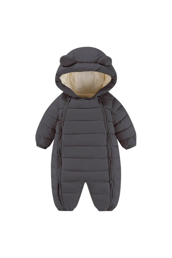 Unisex Baby Girls Boys Winter Puffer Snowsuit Long Sleeve Lightweight Warm down Jumpsuit with Hooded