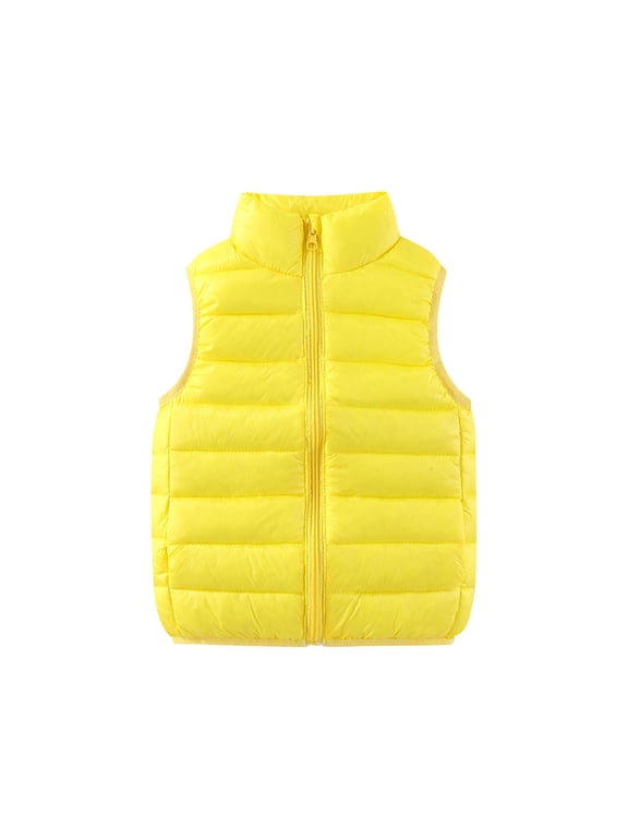 Winter Puffer Vest for Kids Boys Girls Solid Color Zip Up Sleeveless Down Jacket Toddler Warm Outerwear