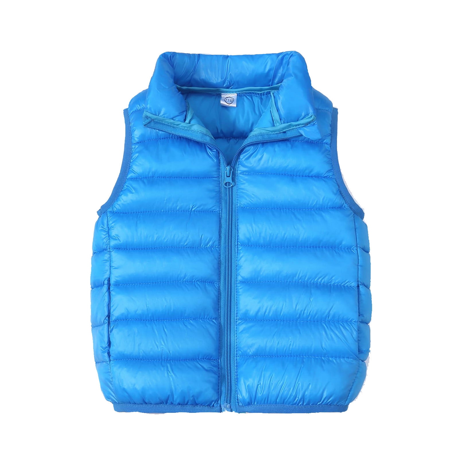 Posijego Winter Puffer Vest for Kids Boys Girls Solid Color Zip Up