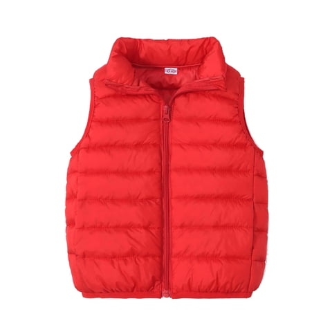 Winter Puffer Vest for Kids Boys Girls Solid Color Zip Up Sleeveless Down Jacket Toddler Warm Outerwear