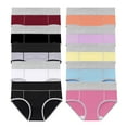 thumbnail image 1 of Posijego Women Cotton Underwear 10 Pack High Waist Breathable Panties Full Coverage Comfort Briefs for Women, 1 of 6