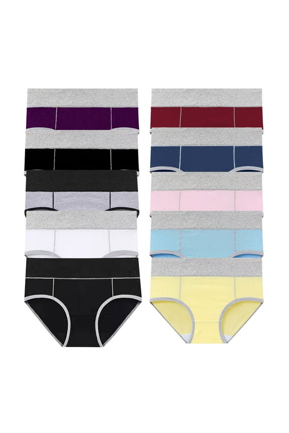Women Cotton Underwear 10 Pack High Waist Breathable Panties Full Coverage Comfort Briefs for Women