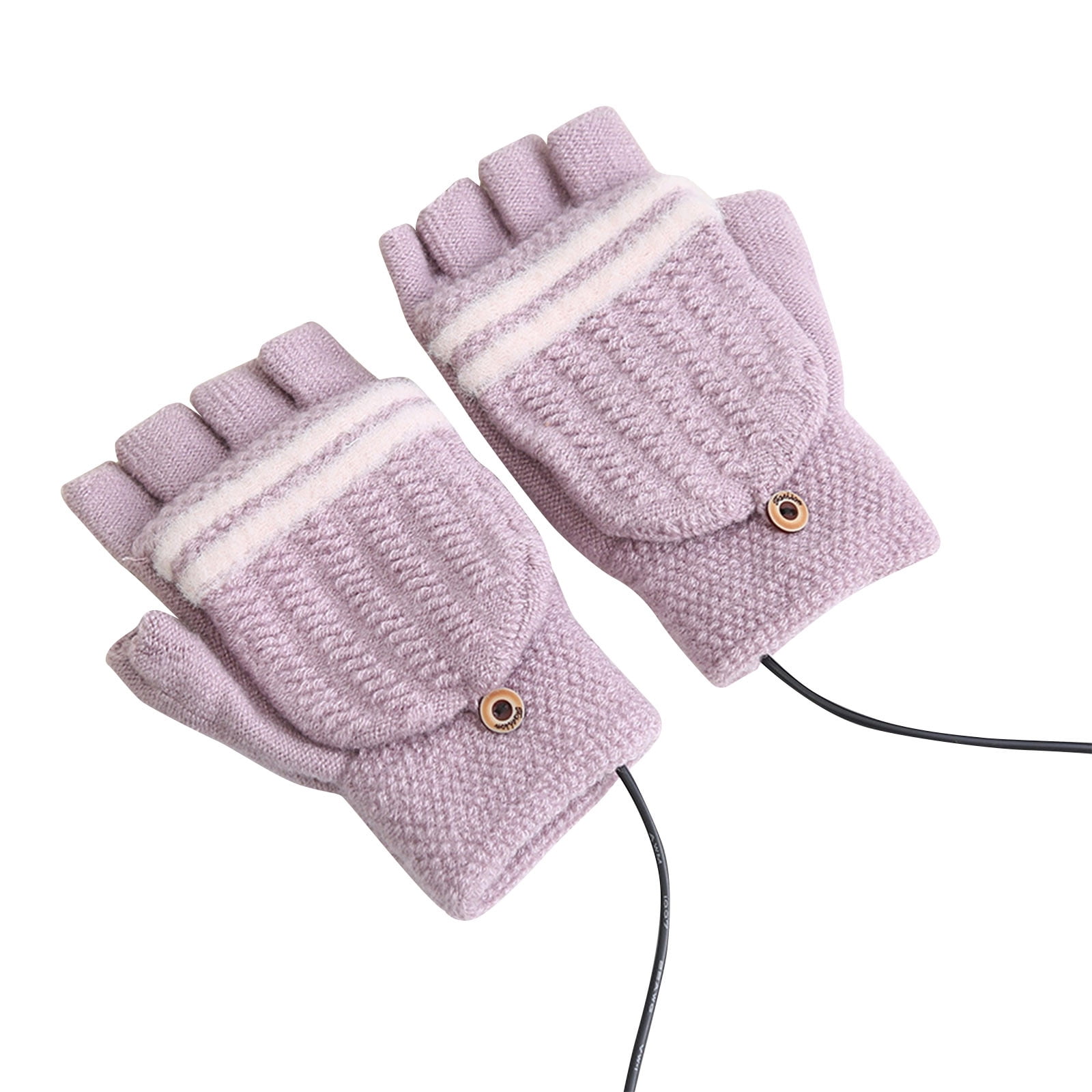 Posijego Women Heated Gloves Rechargeable USB Fingerless Heating Gloves