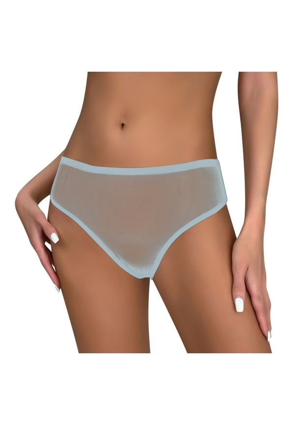 Women See Through Mesh Underwear Low Rise Bikini Panties Breathable No Show Hipster Panty for Ladies