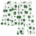 thumbnail image 1 of Posijego Women St Patrick's Day Pajama Set Button Down Long Sleeve Sleepwear Pants Soft Lounge Sets Homewear, 1 of 4