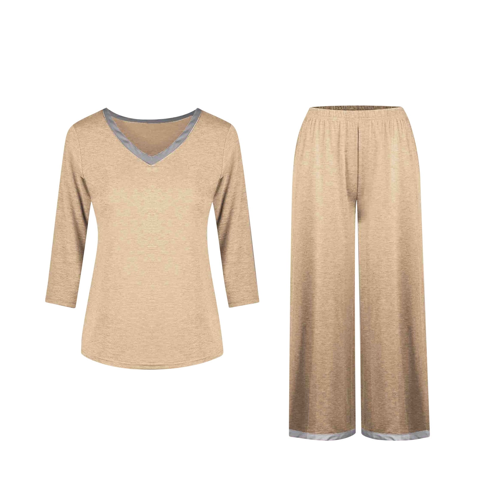 Long Sleeve Shirt and Wide Leg Pants Set