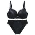 thumbnail image 1 of Posijego Women's 2 Pieces Outfits Bra Sets Plus Size Underwire Everyday Bras and Bikini Underwear Set, 1 of 3