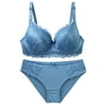 thumbnail image 1 of Posijego Women's 2 Pieces Outfits Bra Sets Plus Size Underwire Everyday Bras and Bikini Underwear Set, 1 of 4